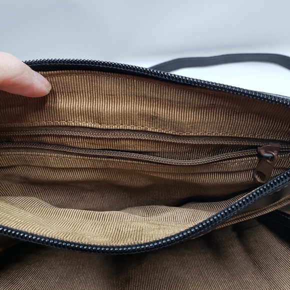 M.C. Marc Chantal Fake Reptile Skin Purse Brown Red Crossbody Strap - Picture 8 of 16